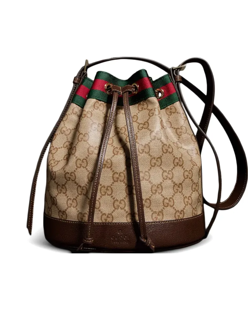 Gucci GG Supreme Web-stripe tote bag - Nude Nude