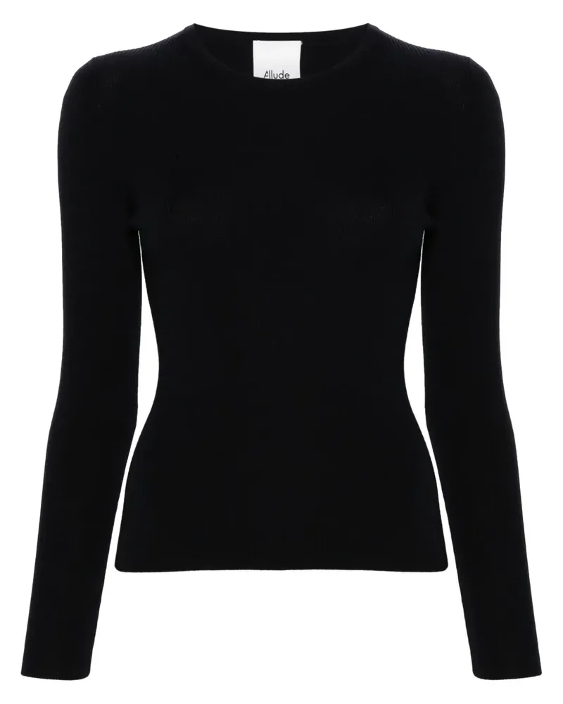 ALLUDE Pullover mit U-Boot-Ausschnitt - Blau Blau