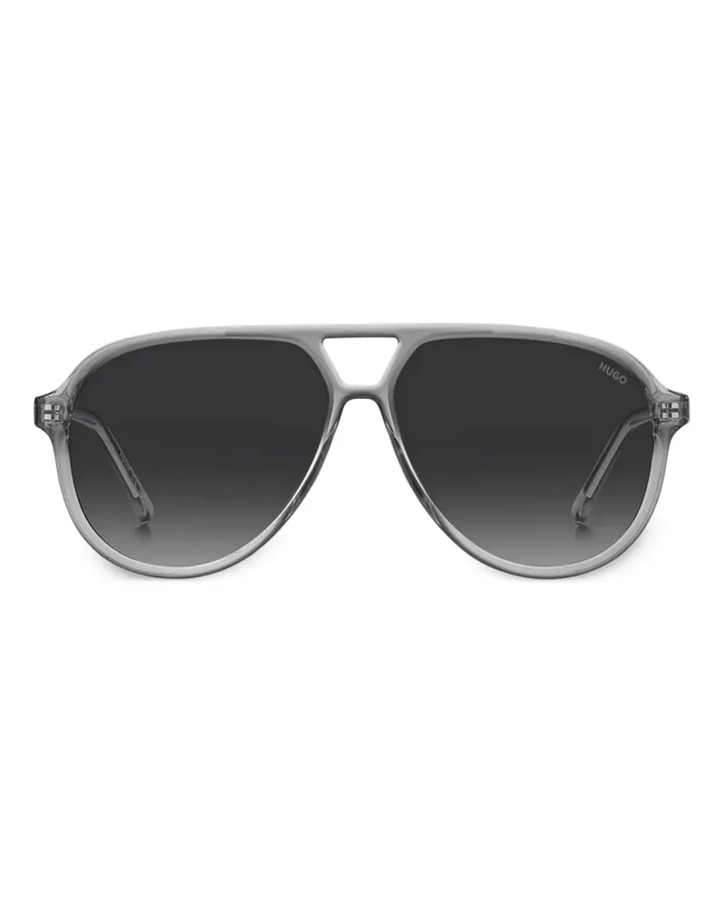 HUGO BOSS Pilotenbrille mit Doppelsteg - Grau Grau