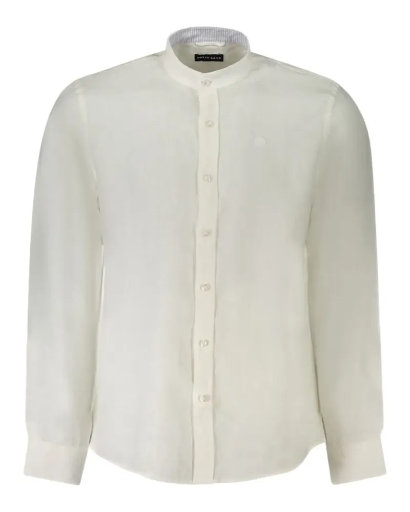 North Sails mandarin-collar linen shirt - Weiß Weiß