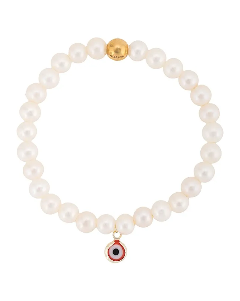 Nialaya Armband mit Perlen - Weiß Weiß