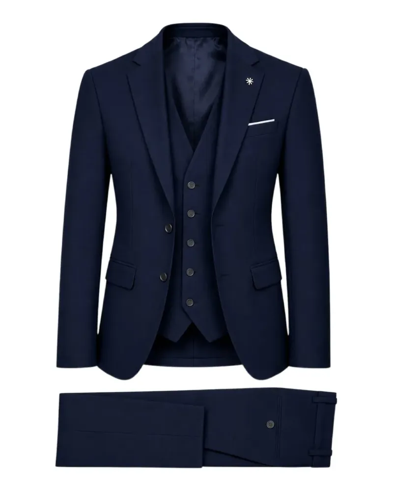 Manuel Ritz single-breasted three-piece suit - Blau Blau