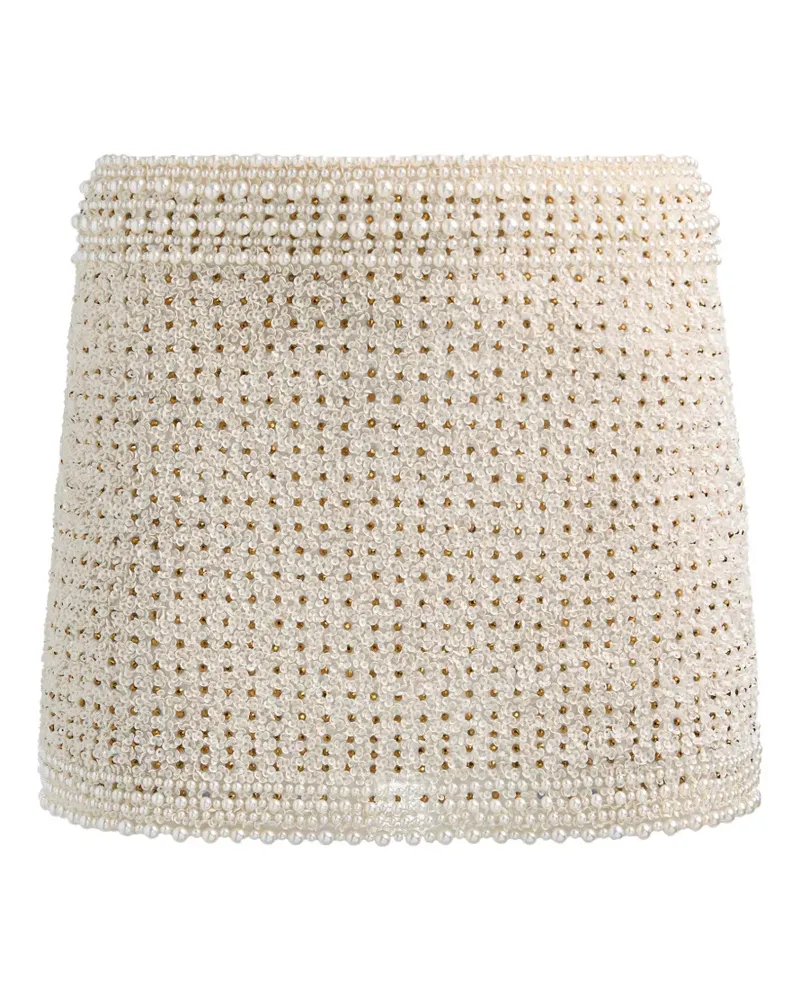 Alice + Olivia Rubi Minirock mit Kristallen - Nude Nude