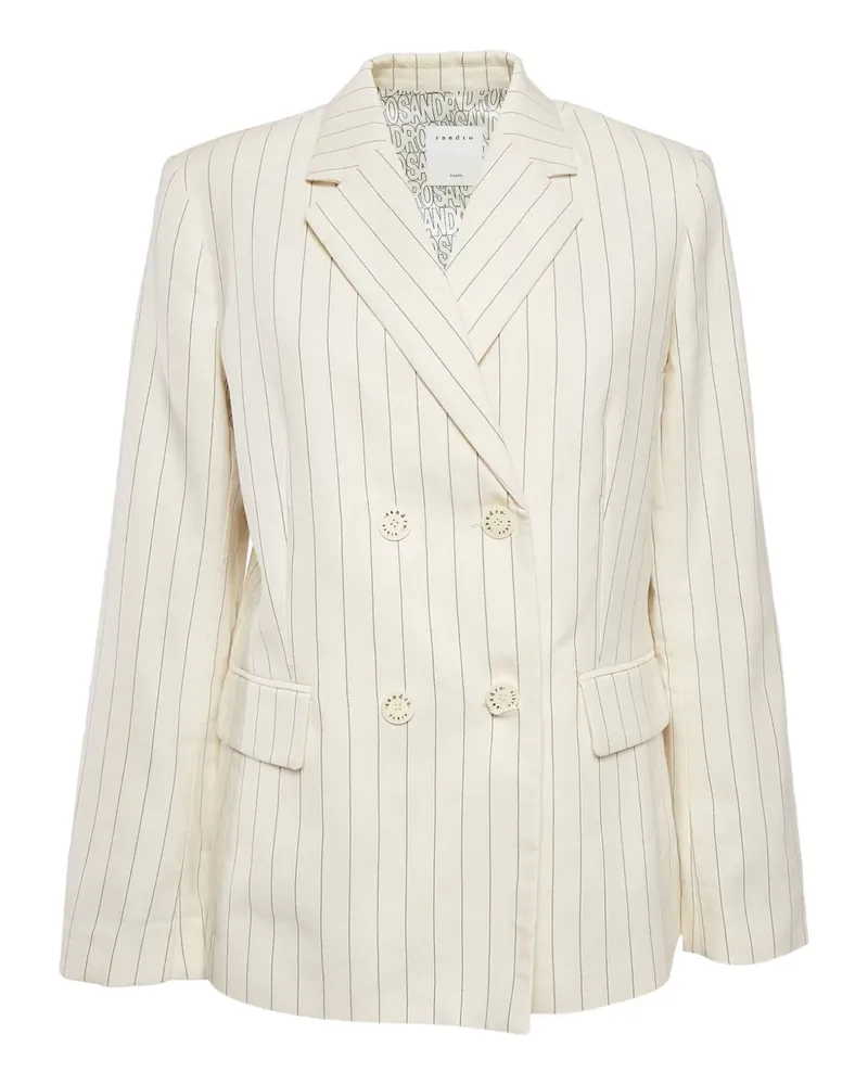 Sandro Doppelreihiges Sakko mit Streifen - Nude Nude
