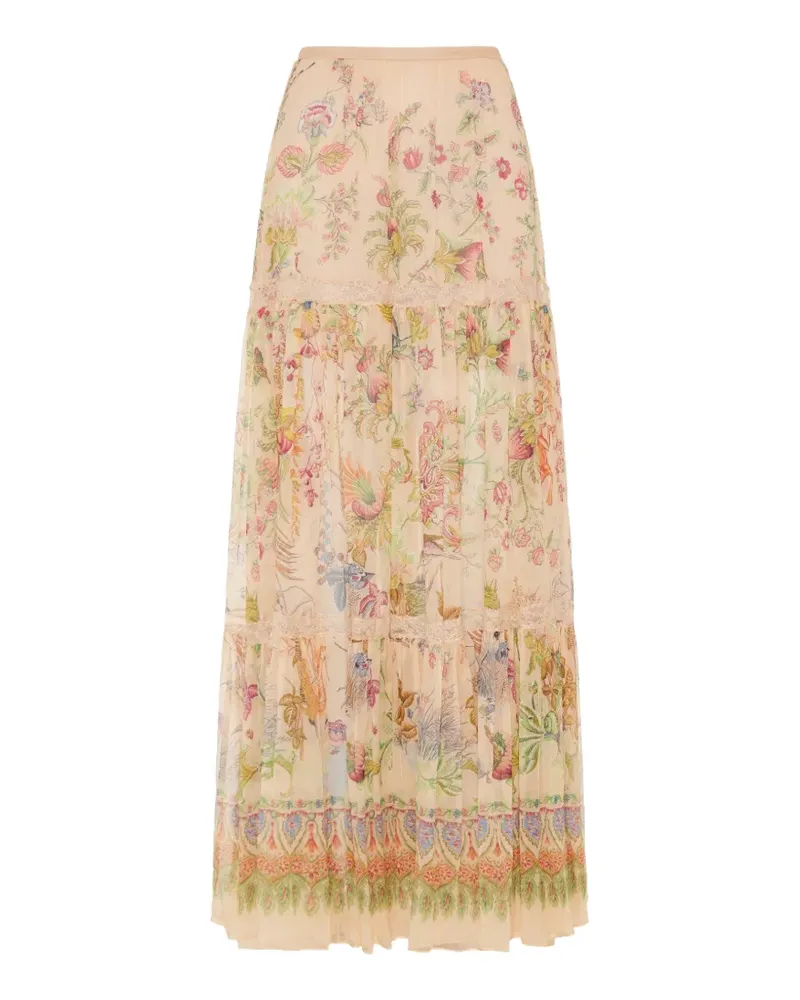 Etro floral print skirt - Nude Nude