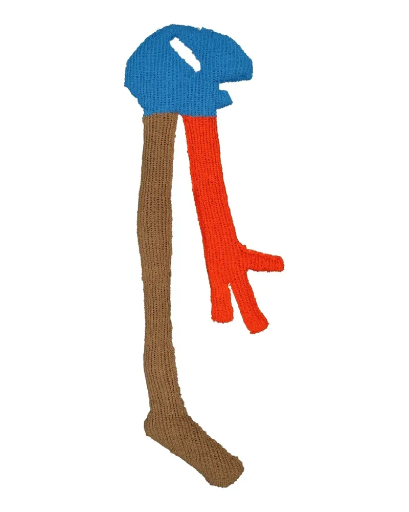 Walter van Beirendonck Gerippter Schal - Blau Blau