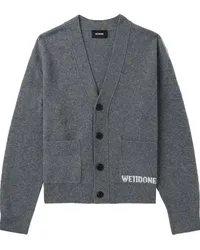 WE 11 DONE Cardigan mit Logo-Stickerei Grau