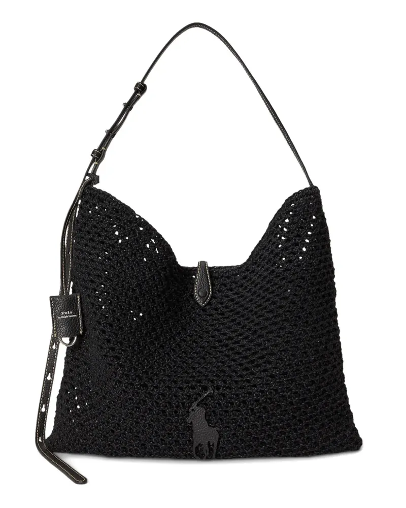 Ralph Lauren Gewebte Kuriertasche - Schwarz Schwarz