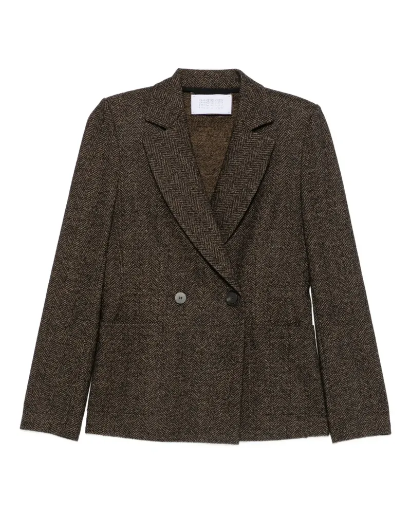 Harris Wharf London Cabanjacke mit Fischgrätenmuster - Braun Braun