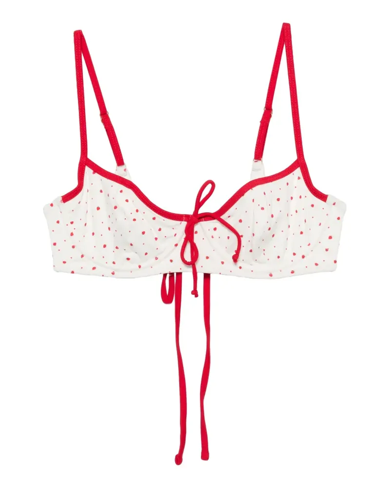 Frankies Bikinis Cola strawberry-print underwired bikini top - Weiß Weiß