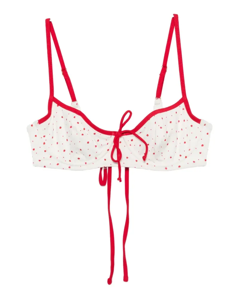 Frankies Bikinis Cola strawberry-print underwired bikini top - Weiß Weiß
