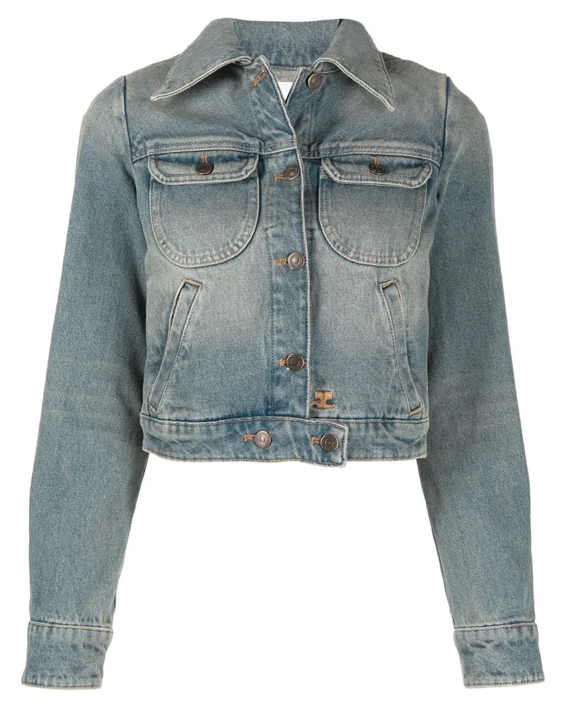Courrèges Jeansjacke mit Knöpfen - Blau Blau