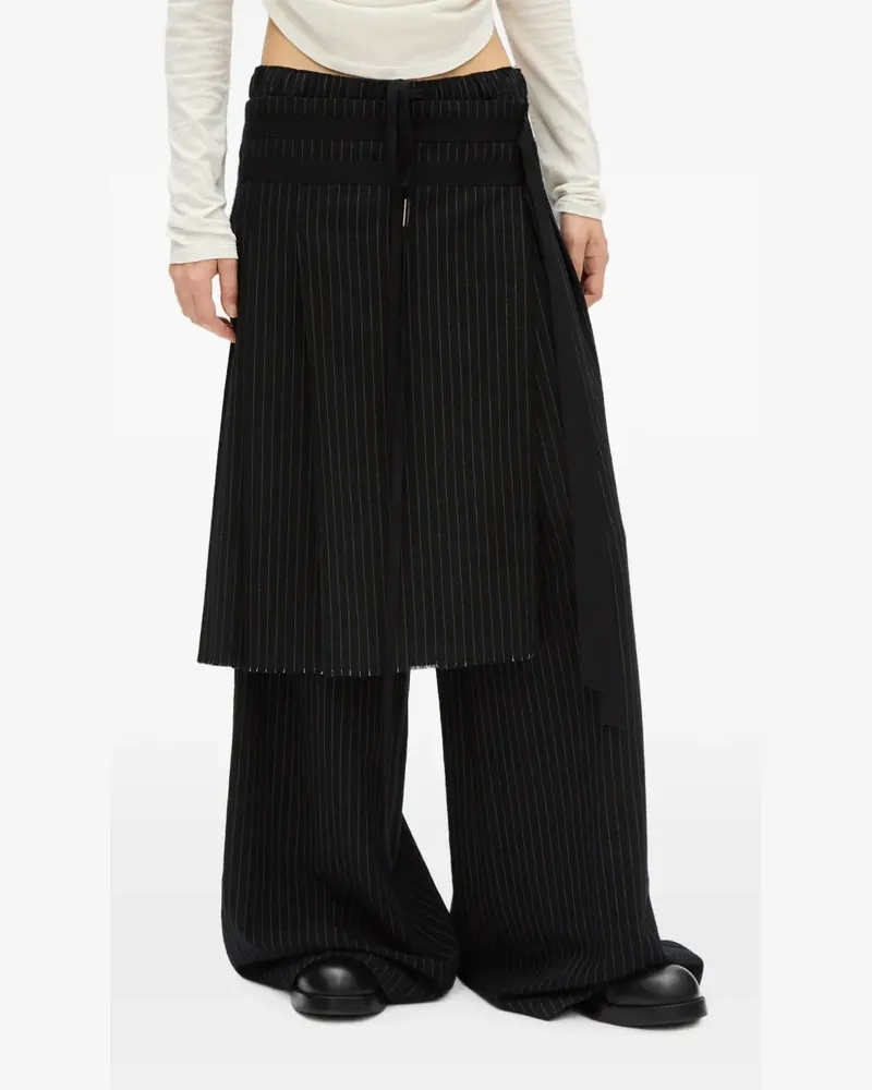 Ann Demeulemeester Marke Hose im Layering-Look - Schwarz Schwarz