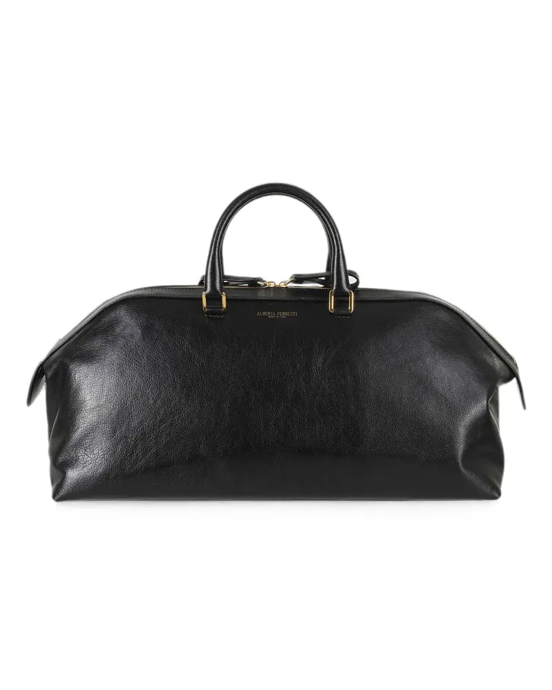 Alberta Ferretti logo-print leather tote bag - Schwarz Schwarz
