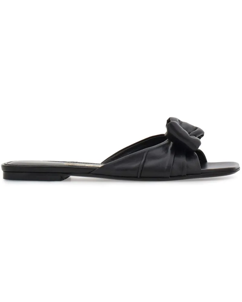Ferragamo Gepolsterte Vara Pantoletten mit Schleifendetail - Schwarz Schwarz