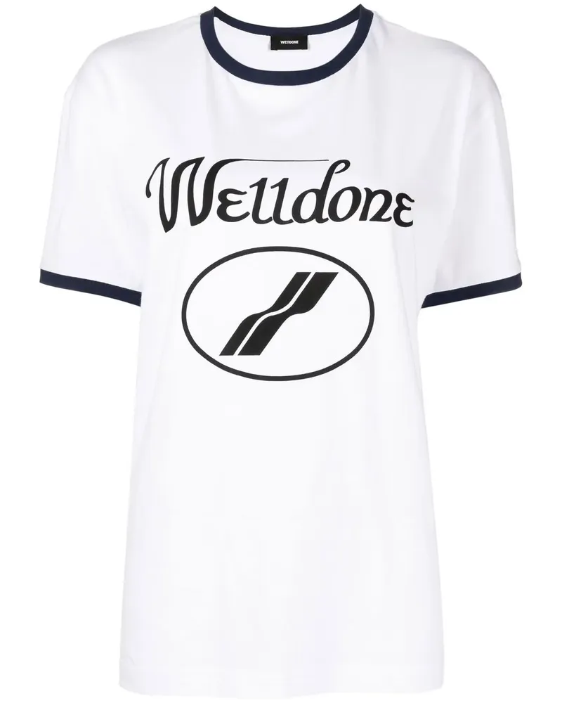 WE 11 DONE T-Shirt mit Logo-Print - Weiß Weiß