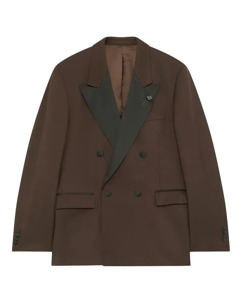 LARDINI double-breasted peak-lapel suit - Braun Braun