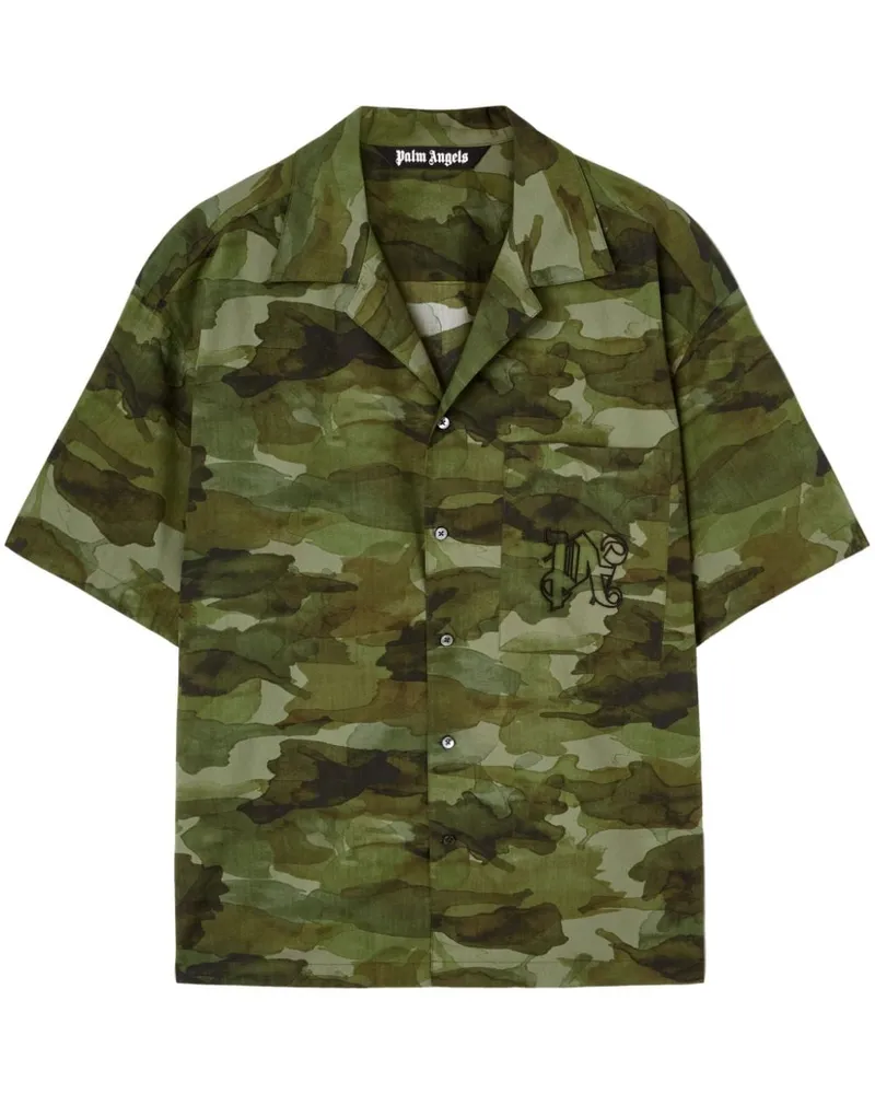 Palm Angels Hemd mit Camouflage-Print - Grün Grün