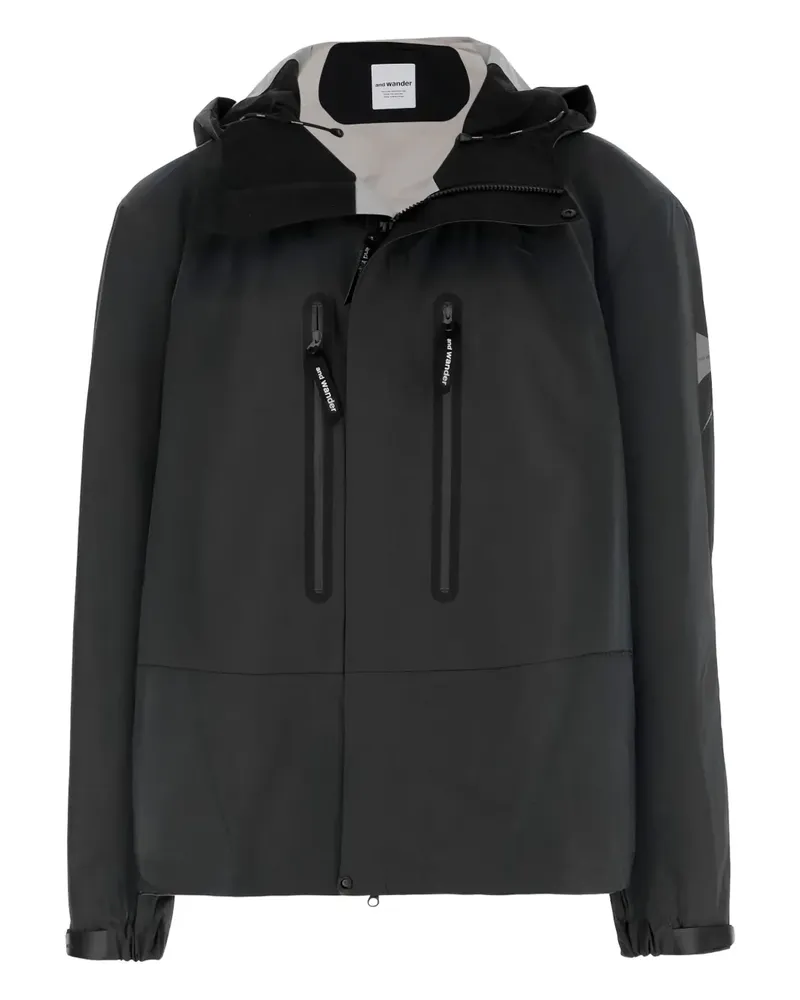 and wander Jacke mit verstellbarer Kapuze - Schwarz Schwarz