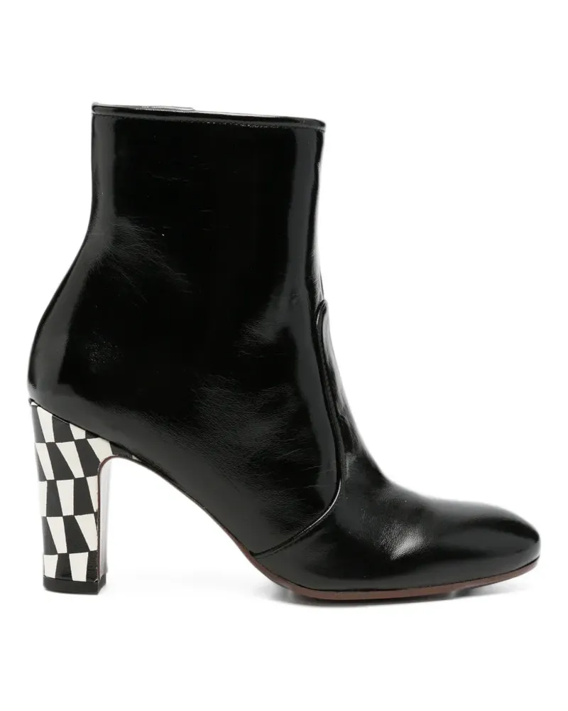 Chie Mihara Manel checkered-heel ankle boots - Schwarz Schwarz
