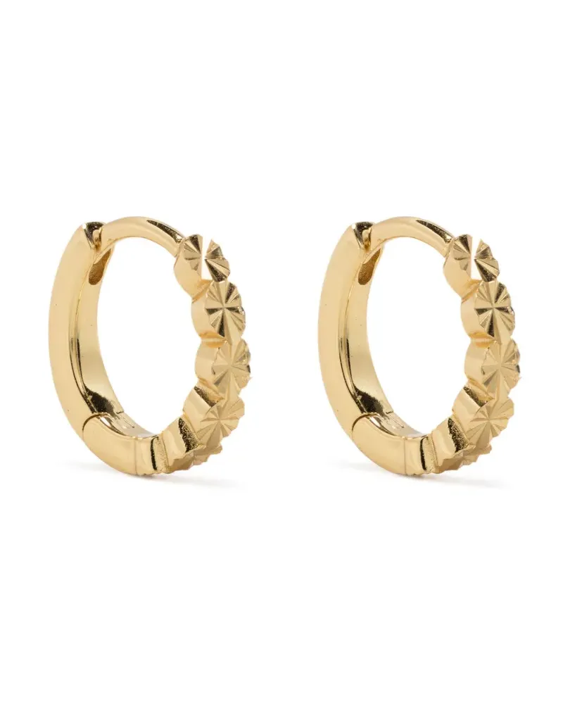 Eshvi Ohrringe mit graviertem Detail - Gold Gold