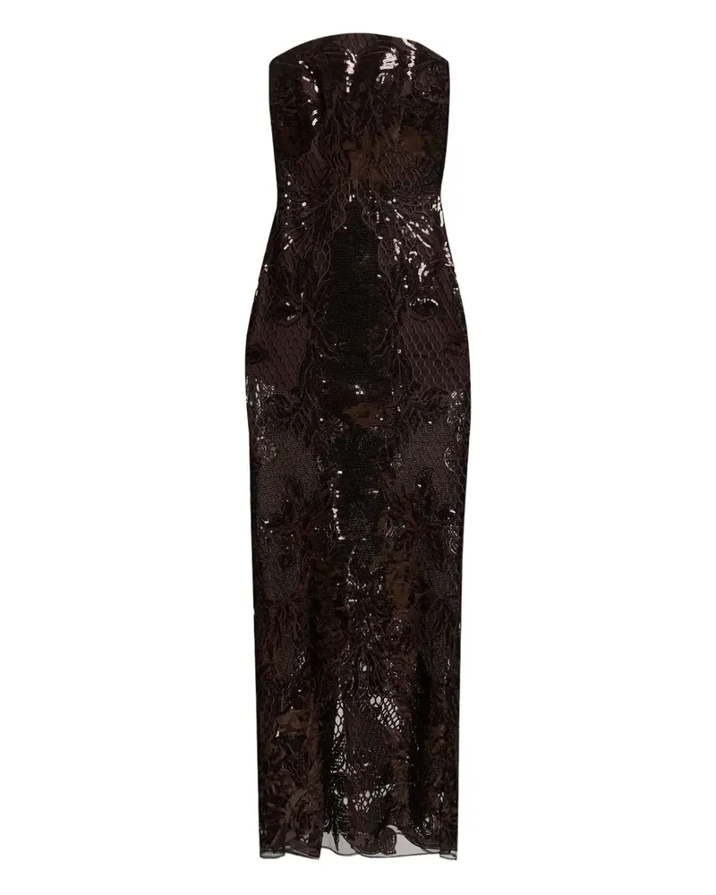 Elie Saab sequin midi dress - Braun Braun