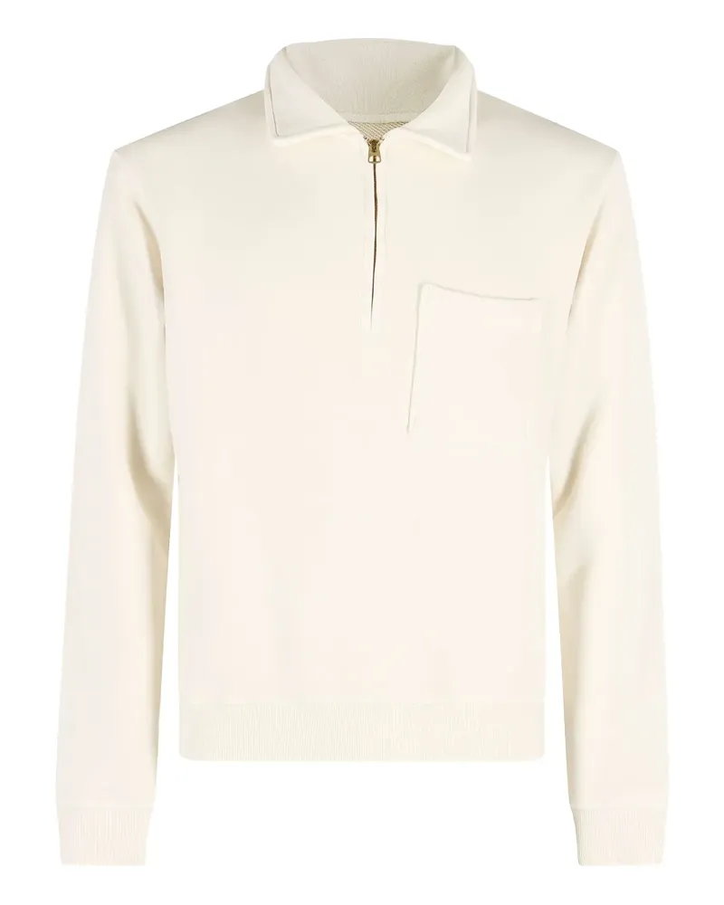 Fortela chest-pocket half-zipped sweatshirt - Weiß Weiß