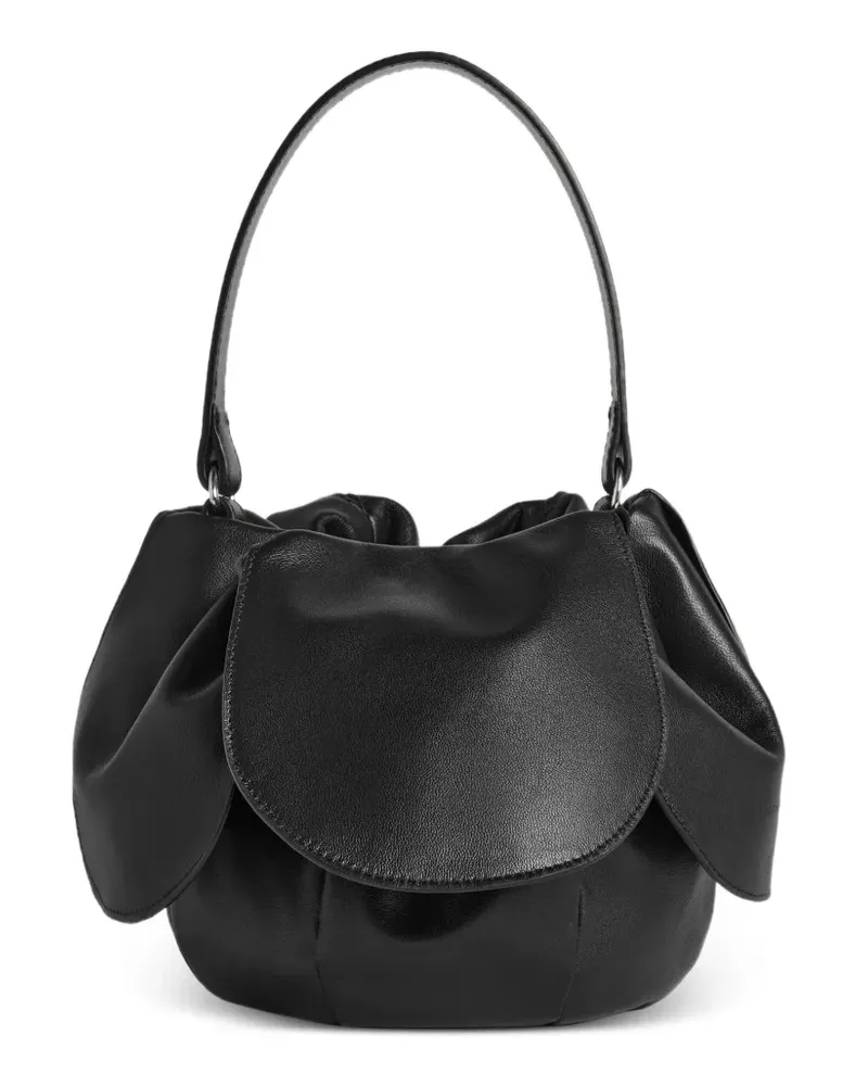 Simone Rocha Schultertasche mit Blütenmuster - Schwarz Schwarz
