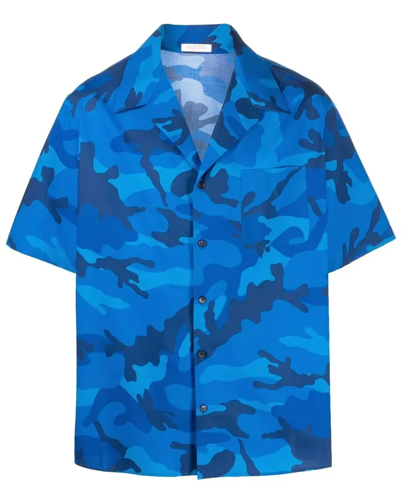 Valentino Garavani Hemd mit Camouflage-Print - Blau Blau