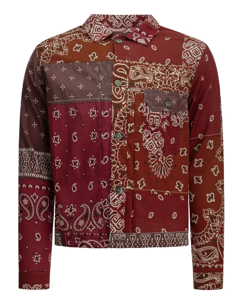 KAPITAL Patchwork-Hemdjacke mit Bandana-Print - Rot Rot