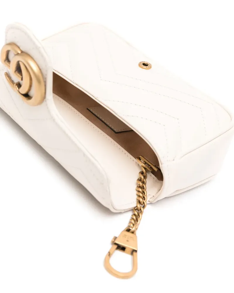 Gucci Mini GG Marmont Schultertasche - Weiß Weiß