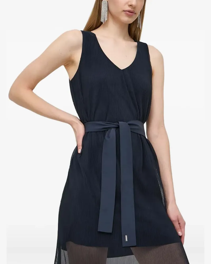 Armani Exchange sleeveless belted dress - Blau Blau