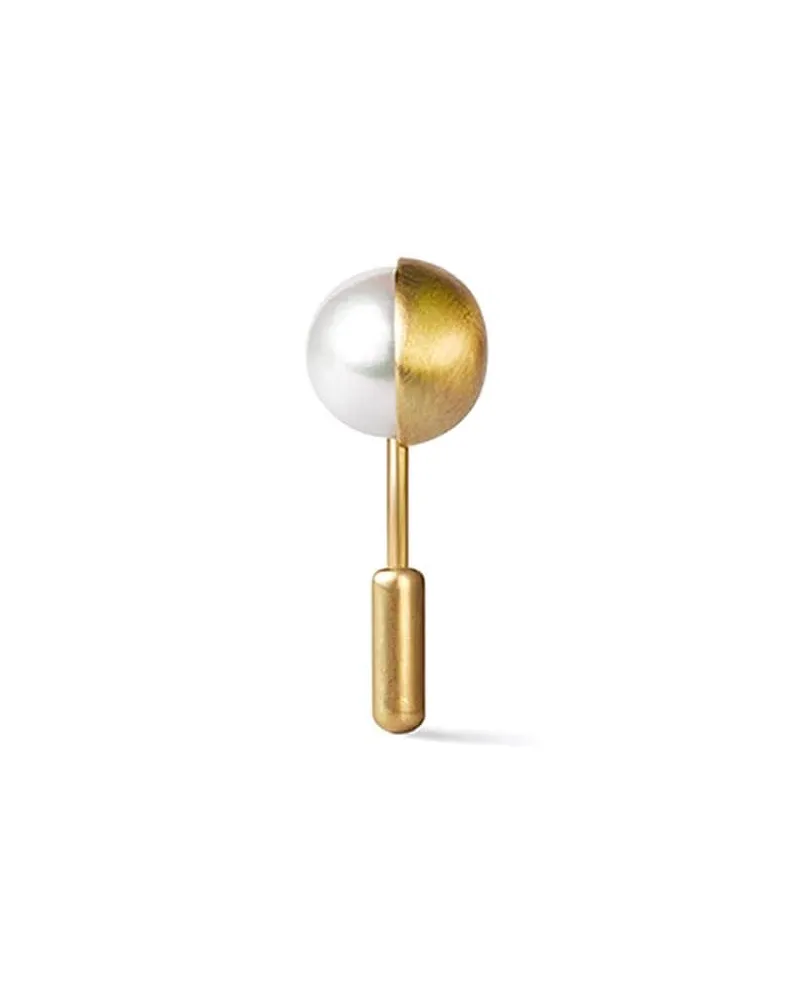 SHIHARA 90°' Ohrring mit halber Perle - Metallic Metallic