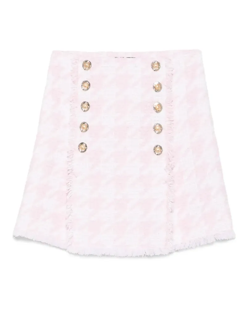 Balmain Minirock aus Tweed - Rosa Rosa