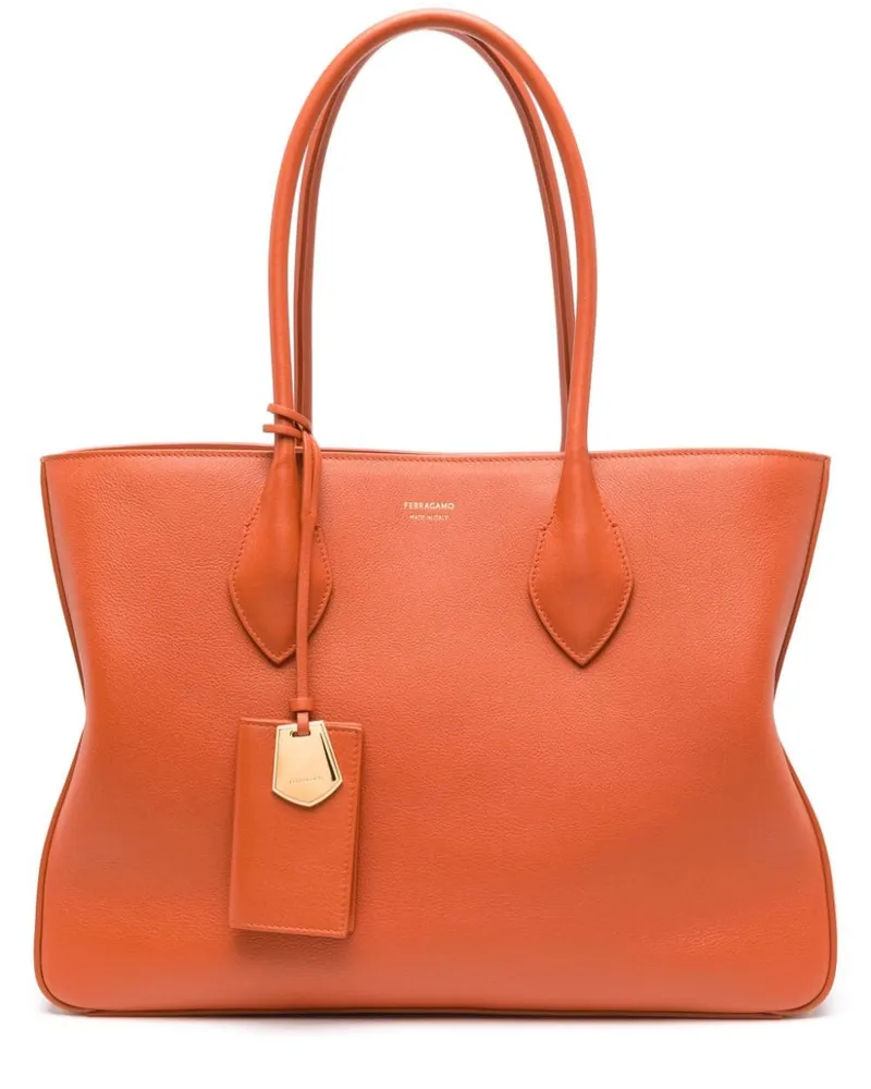 Ferragamo Stella Handtasche mit Logo-Schild Orange