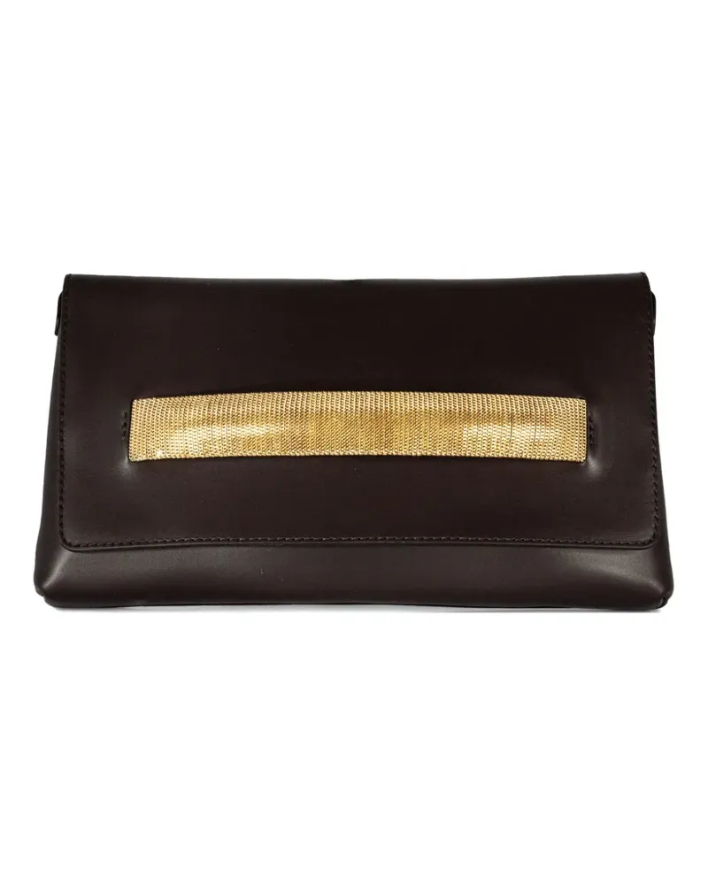 Orciani Gossip Soft Clutch mit Logo-Print - Braun Braun