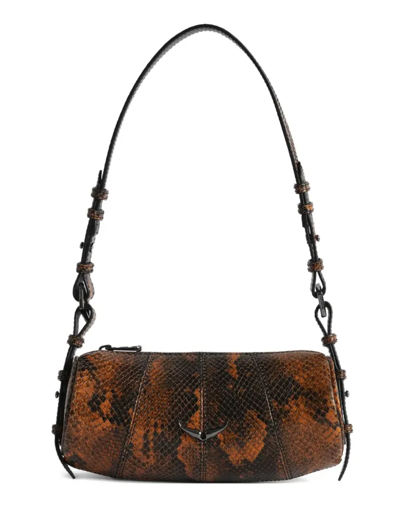 Zadig & Voltaire Schultertasche mit Schlangen-Print - Braun Braun