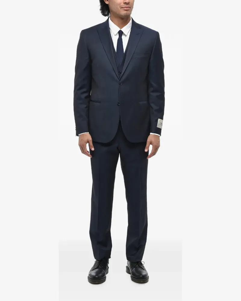 Corneliani peak-lapel virgin wool suit - Blau Blau