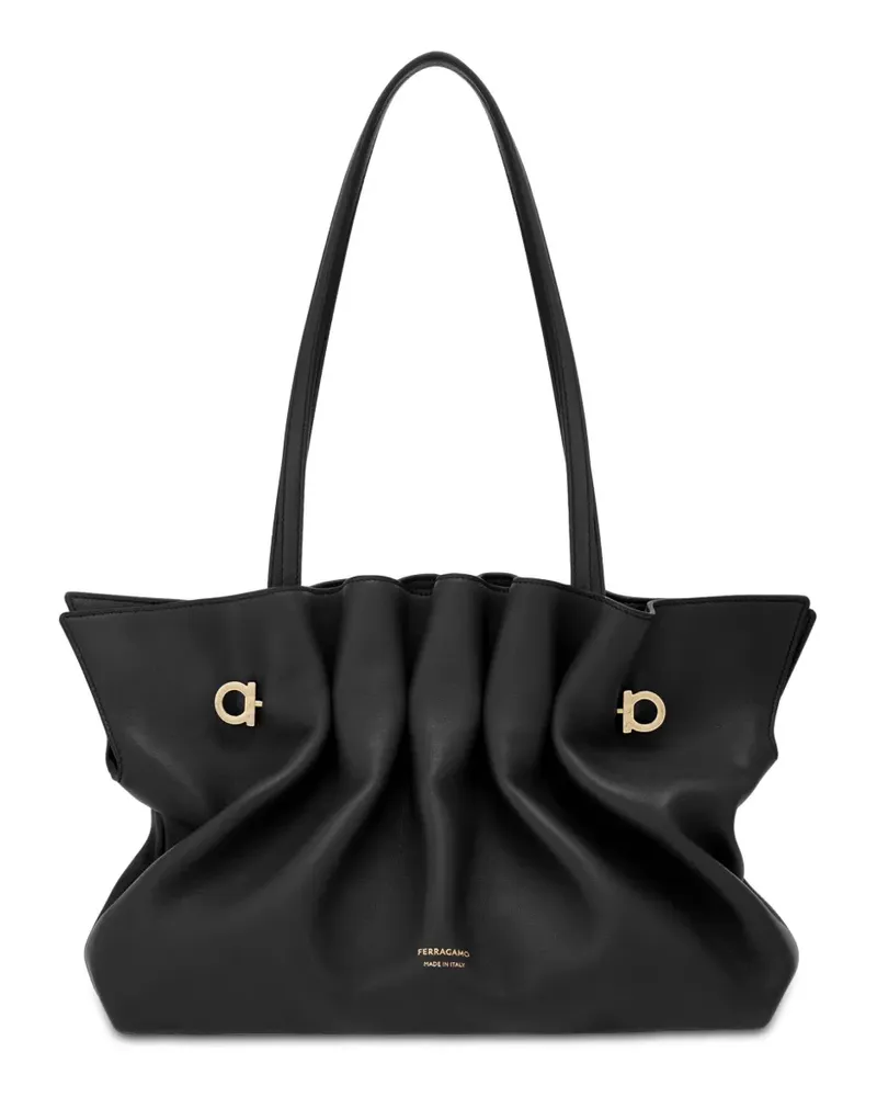 Ferragamo Mittelgroße Soft Schultertasche - Schwarz Schwarz