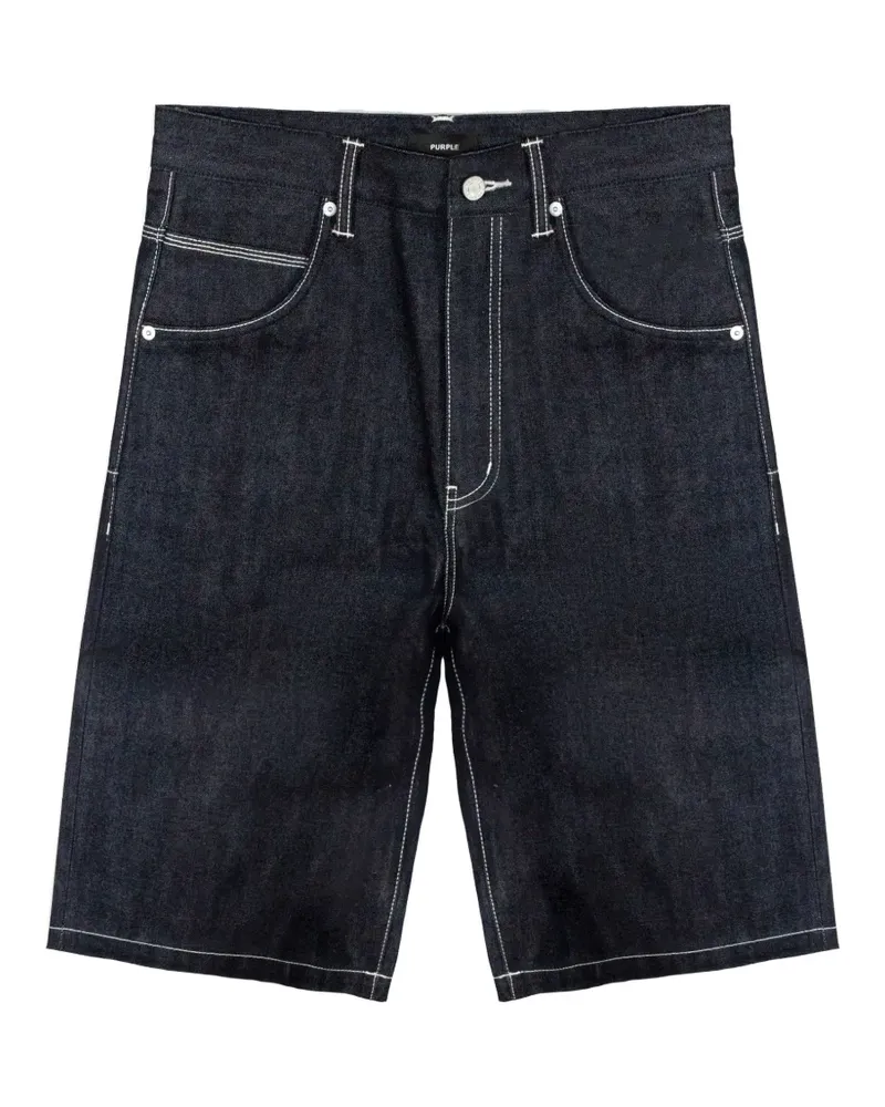 PURPLE BRAND contrast-stitch denim shorts - Blau Blau