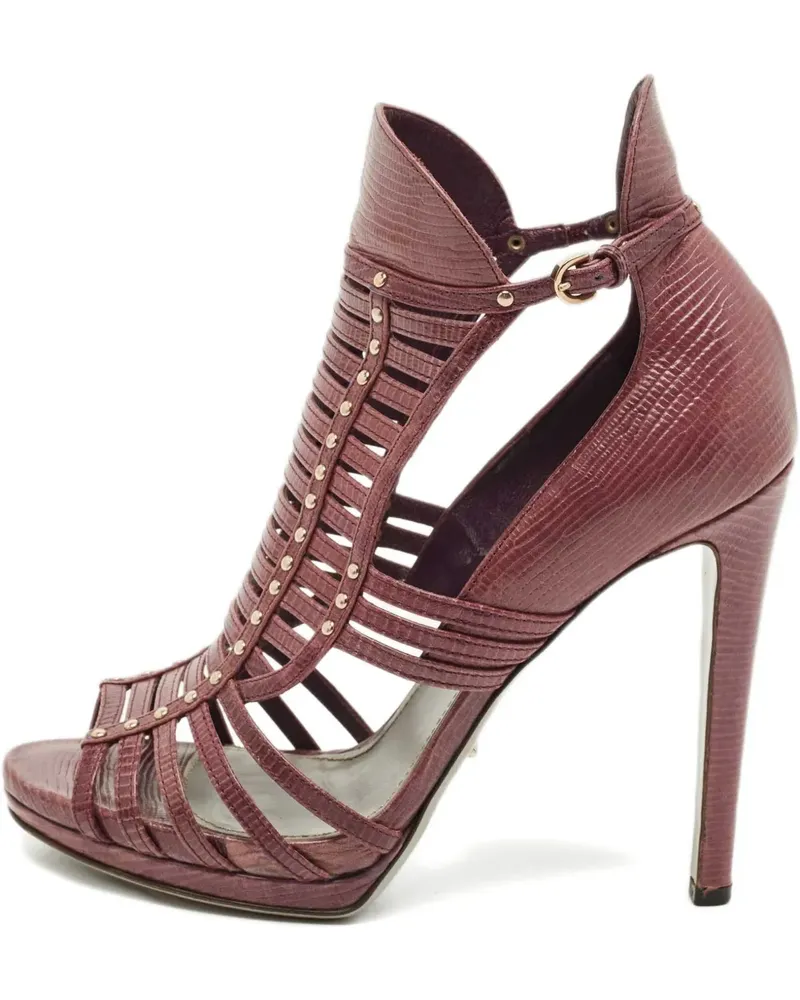 Sergio Rossi textured-leather strappy sandals - Violett Violett