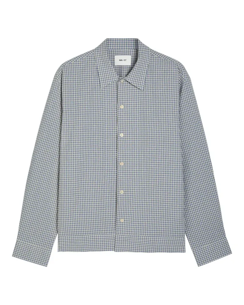 NN 07 collared checked shirt - Blau Blau