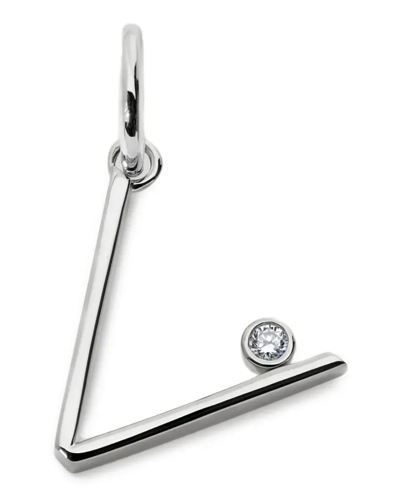 Monica Vinader Solitaire Anhänger mit Diamant - Silber Silber