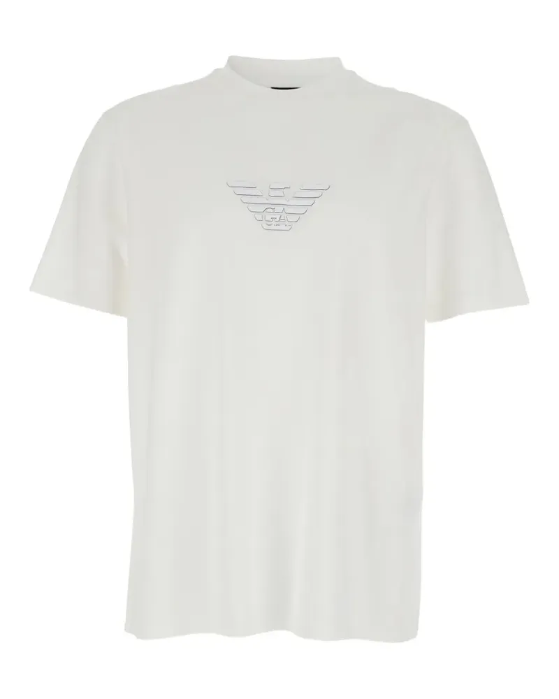 Emporio Armani T-Shirt mit Logo-Patch - Weiß Weiß