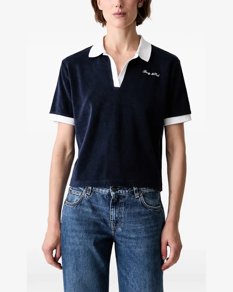 SPORTY & RICH T-Shirt mit Logo-Stickerei - Blau Blau