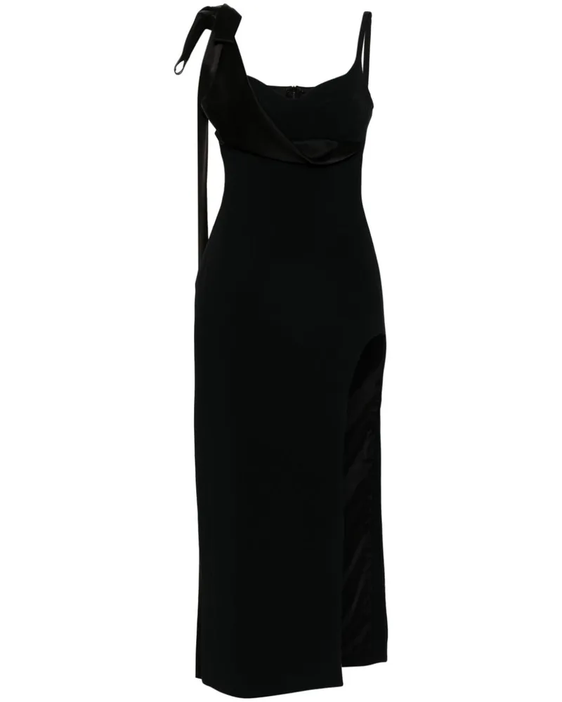 David Koma Midikleid mit Satinschleife - Schwarz Schwarz