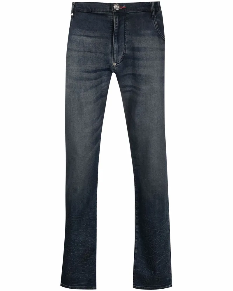 Philipp Plein Straight-Leg-Jeans mit Stretchbund - Blau Blau