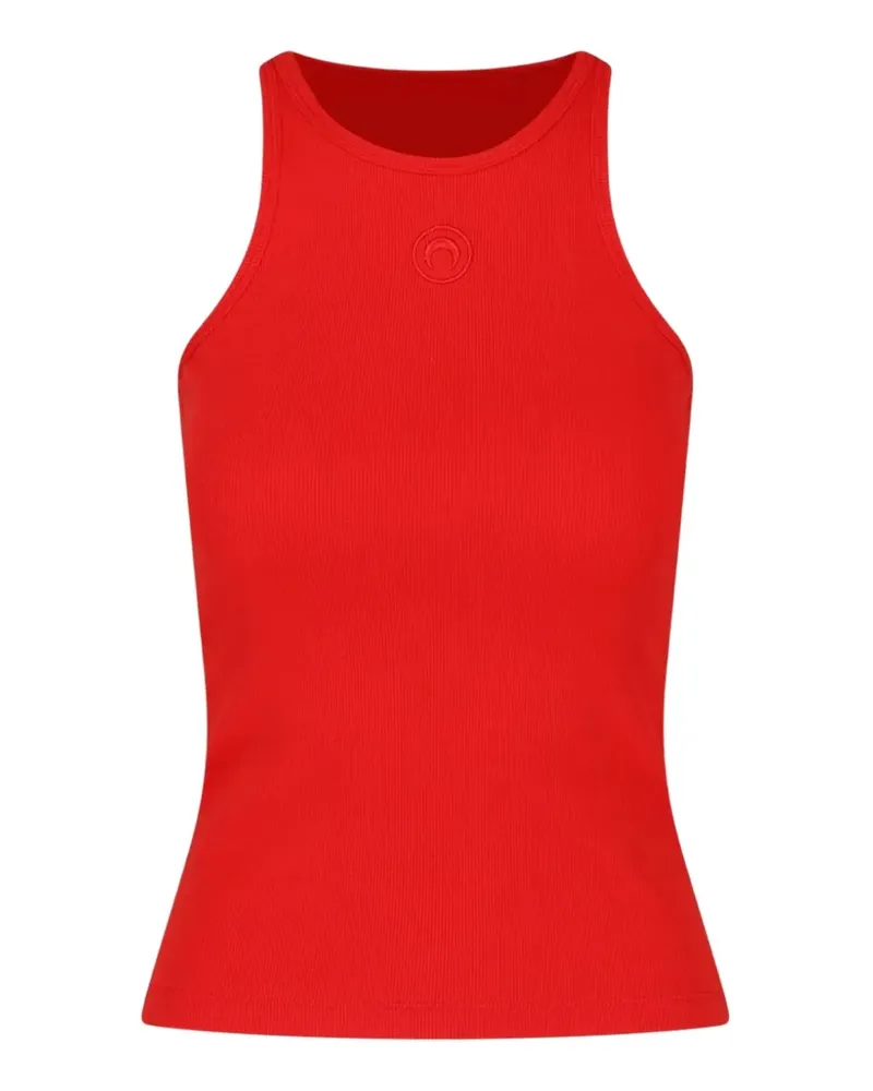 Marine Serre Moon logo ribbed tank top - Rot Rot