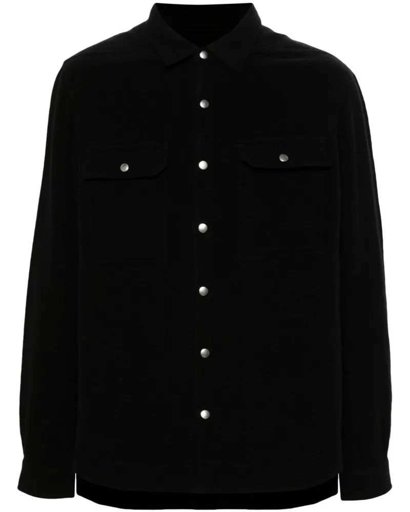 Rick Owens Hemdjacke aus Filz - Schwarz Schwarz