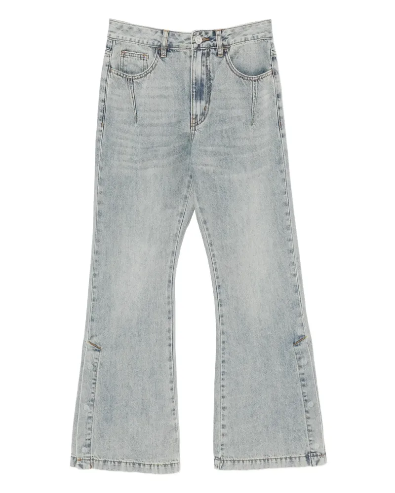 b+ab Bootcut-Jeans mit geknöpftem Saum - Blau Blau